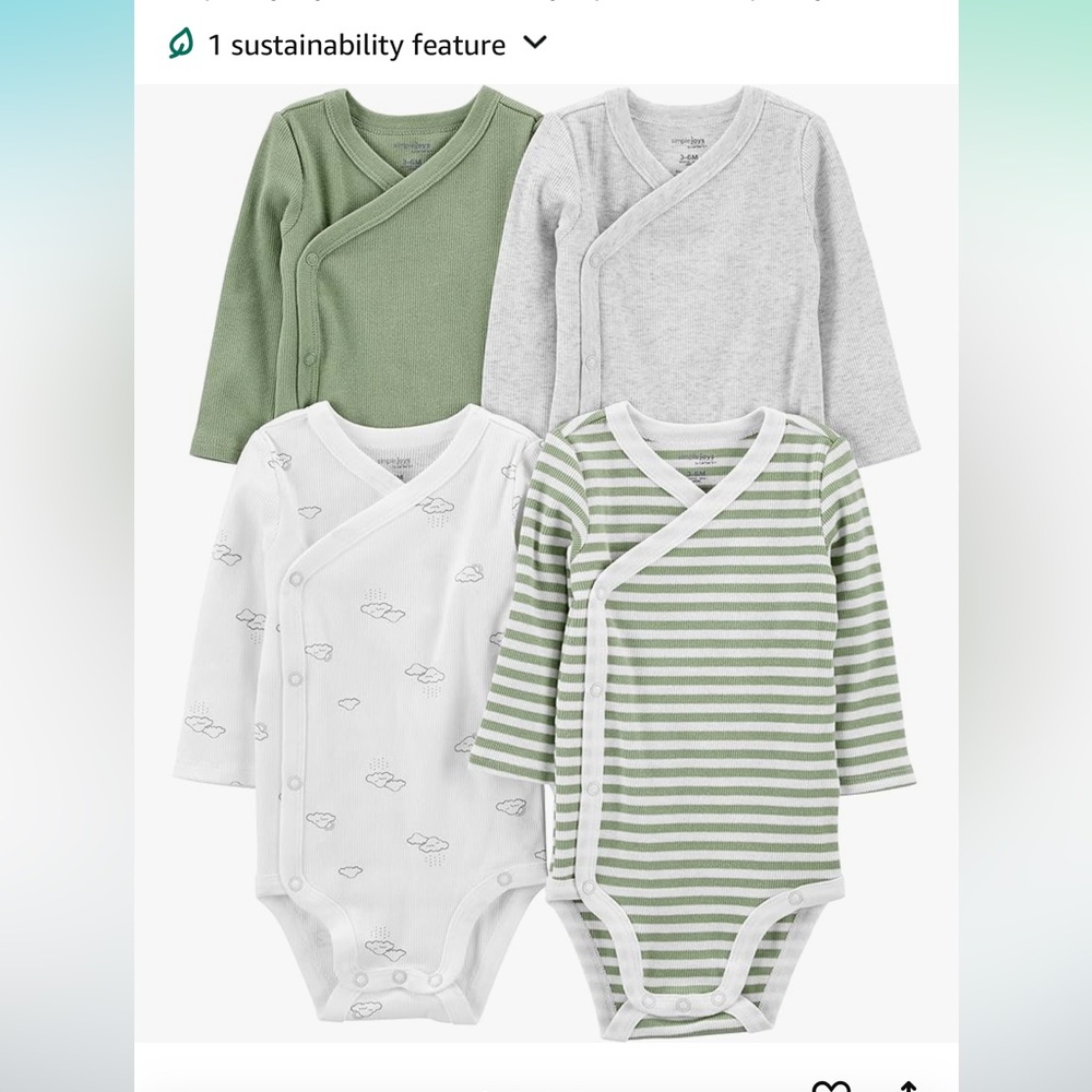 Simple Joys by Carter's unisex-baby 4-pack Side Snap Bodysuit